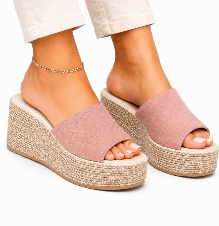 Clementina | Kvinders espadrille kilehælssandaler med plateau