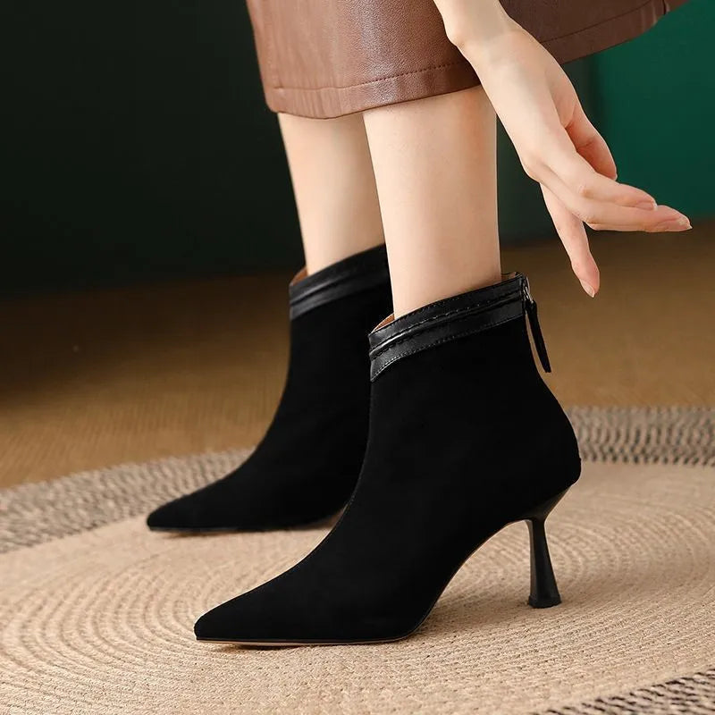Amaranthine | Women's Black Heeled Ankle Boots - Black - Image 1