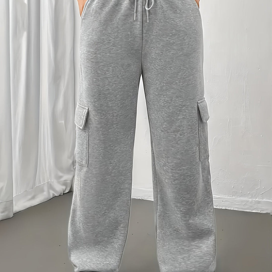 Arvild | Women's Relaxed Fit Cargo Joggers - Light Grey - Image 1