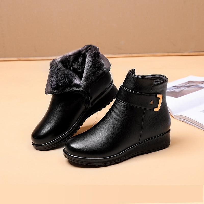 Blythe | Women's Fur Lined Ankle Boots - Black - Image 1