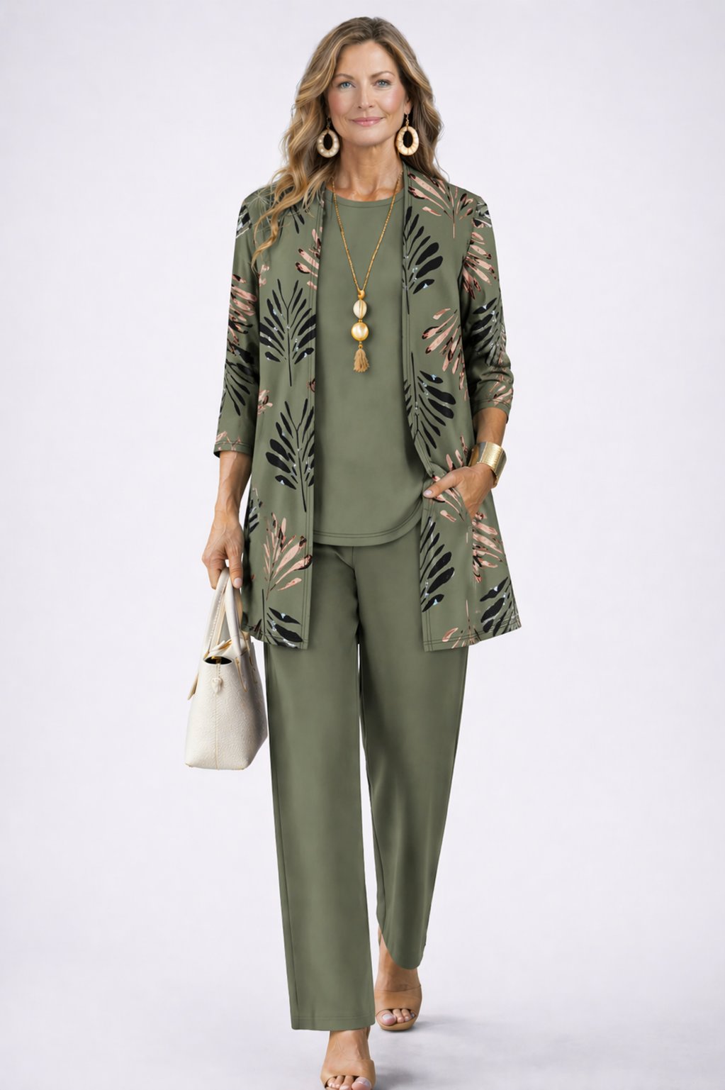 Brelvara | Women's Three-Piece Cardigan & Trouser Set - Image 1