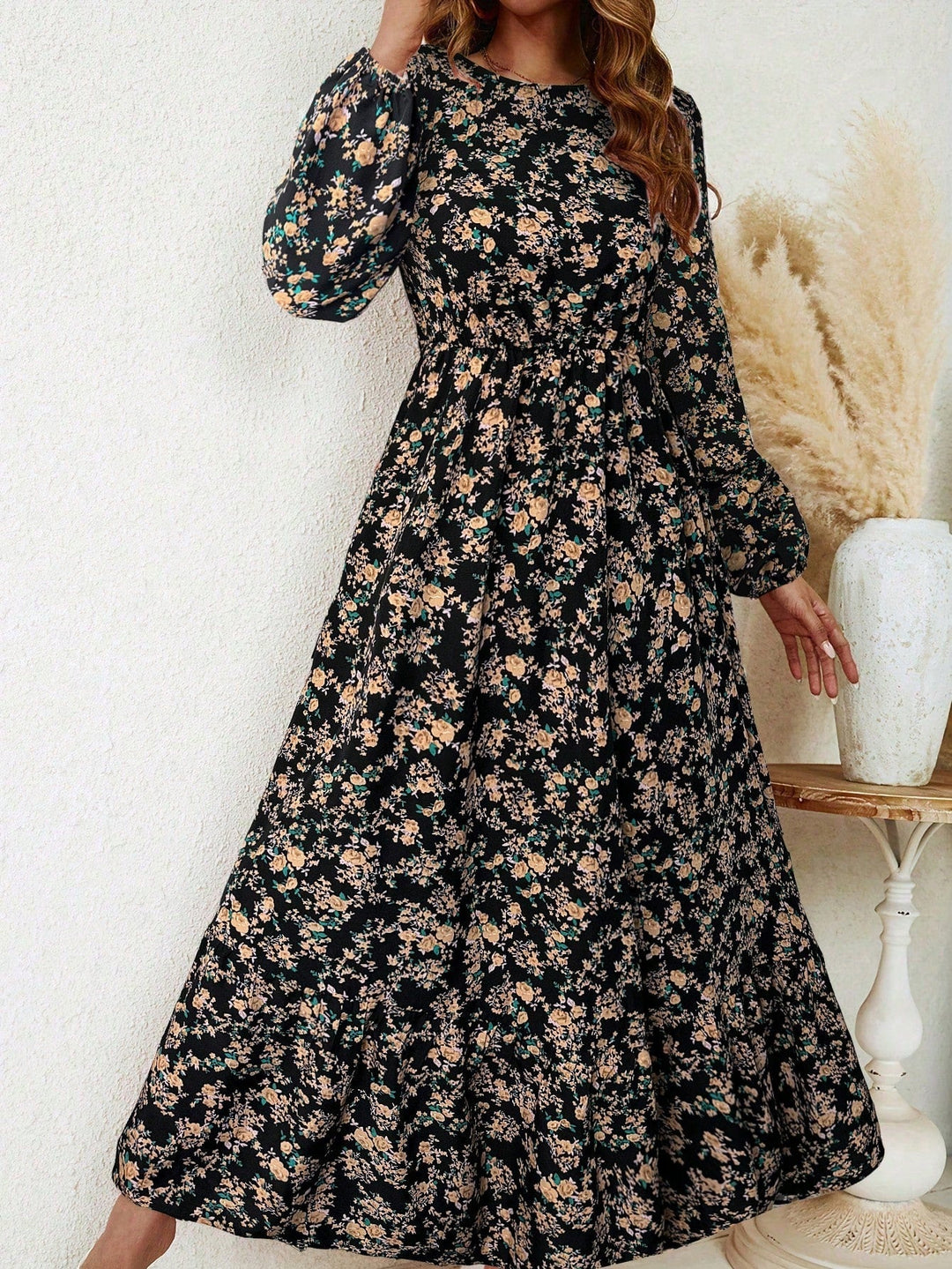 Brynja | Women's Floral Long Sleeve Maxi Dress - Floral - Image 1