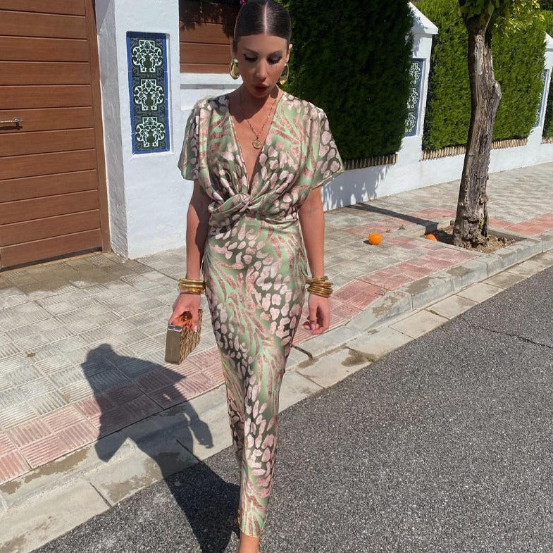Calliope | Women's Floral Wrap Midi Dress - Floral - Image 1