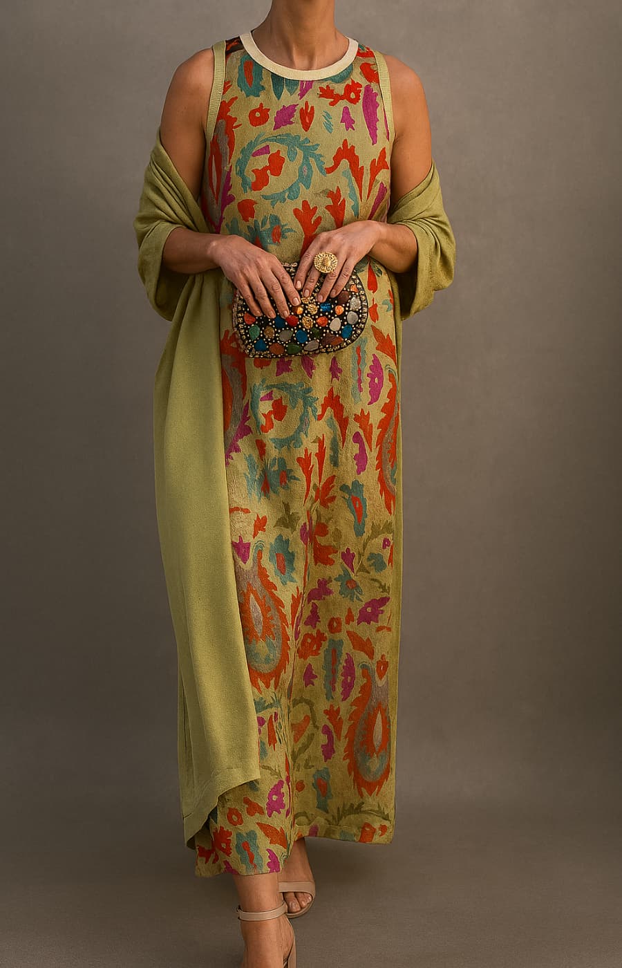 Clotilde | Women's Floral Maxi Dress & Coat Set - Floral - Image 1