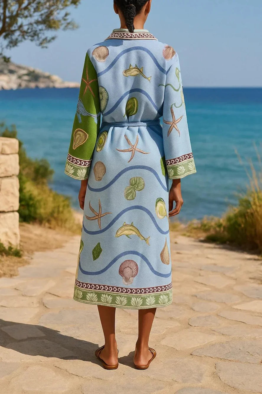 Cordamystic | Bedrucktes Midi-Kleid mit Kragen für Damen - Bild 3