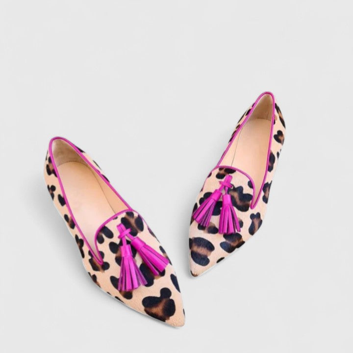 Cordathea | Women's Leopard Print Tassel Loafers - Image 1