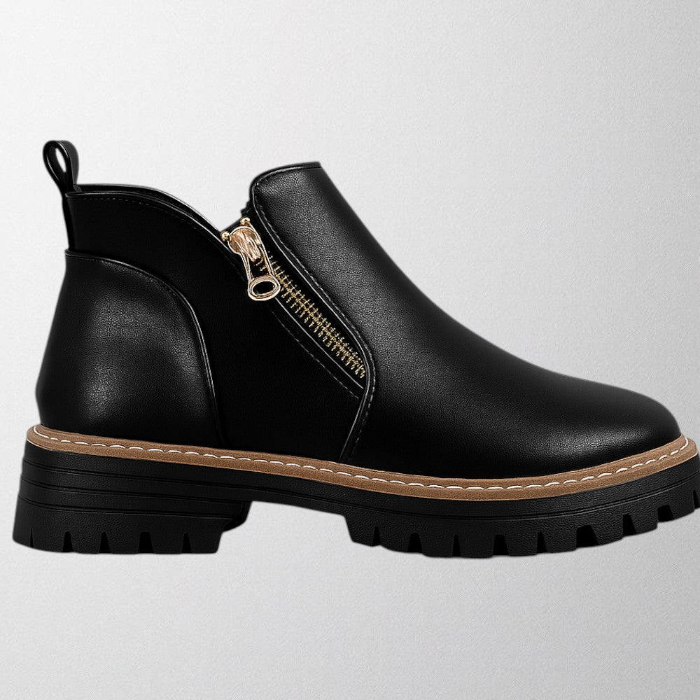 Cordissia | Women's Black Ankle Boots with Side Zip - Black - Image 1