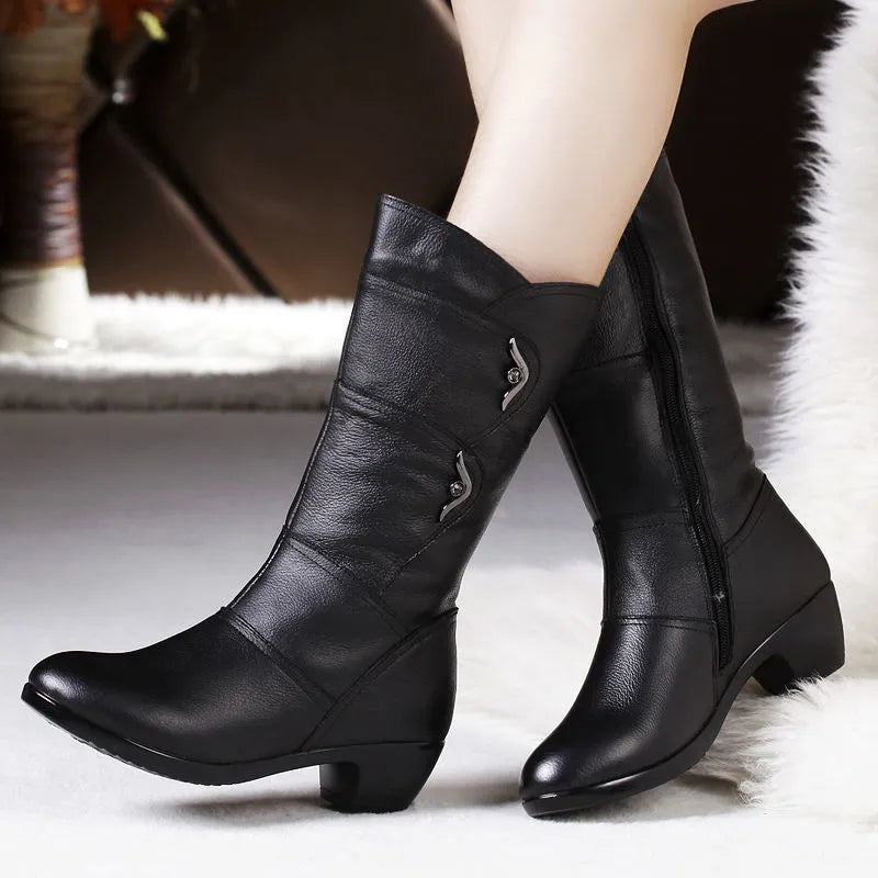 Cordélie | Women's Black Knee High Boots - Black - Image 1