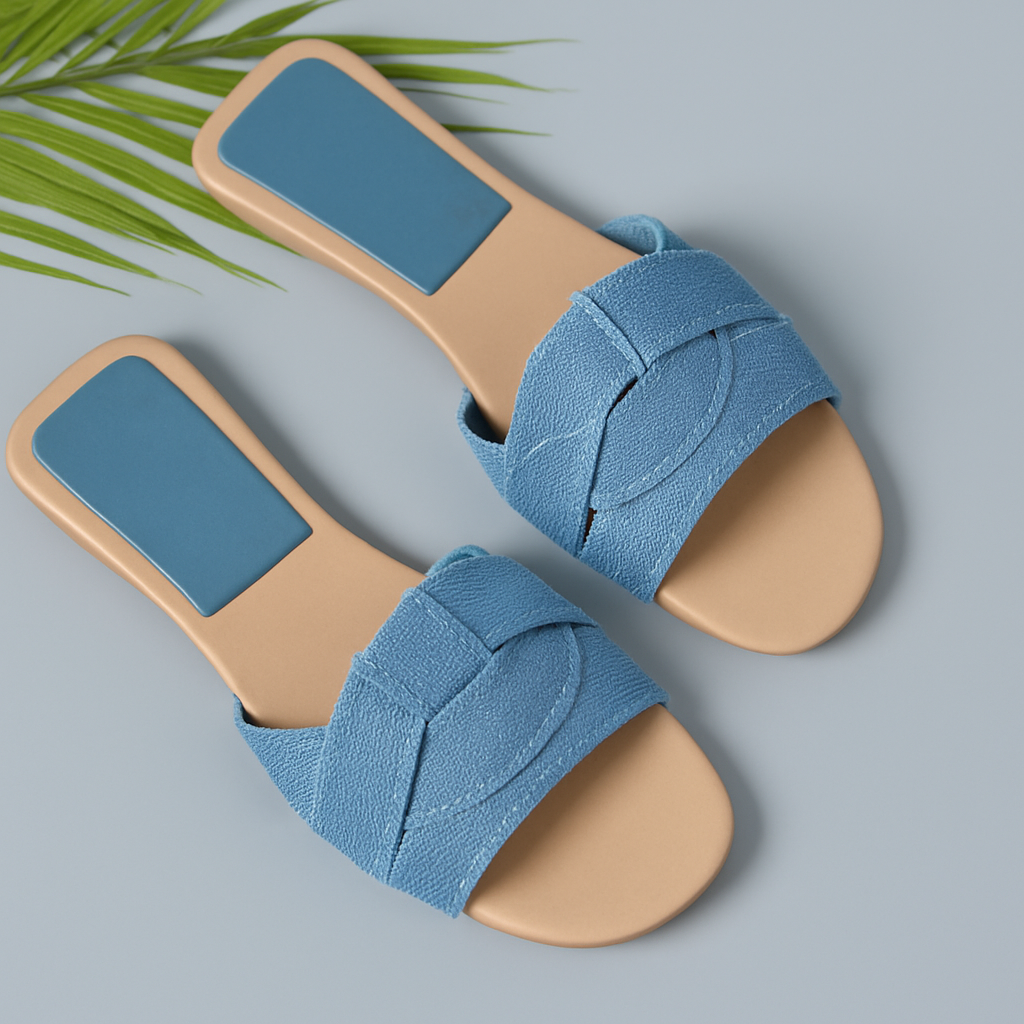 Cordolyn | Women's Woven Slide Sandals - Blue - Image 1