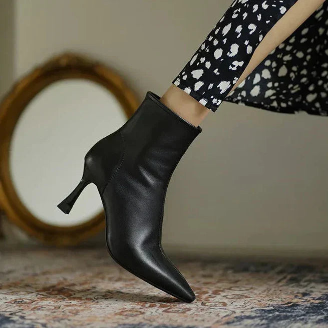 Cordwina | Women's Heeled Ankle Boots - Black - Image 1
