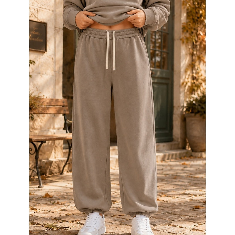 Corwen | Women's Relaxed Fit Jogger Sweatpants - Taupe - Image 1