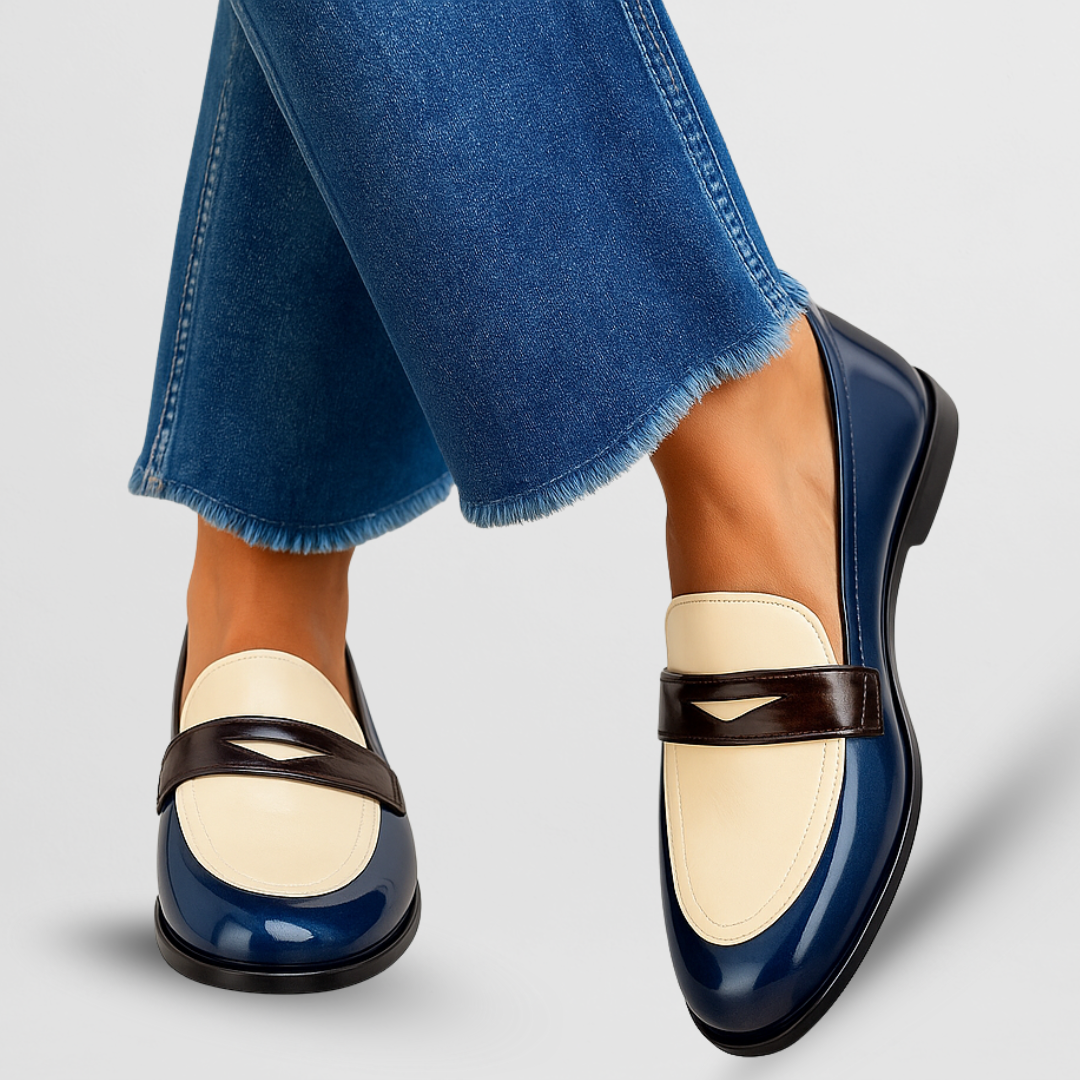 Crescentia | Women's Navy Blue Loafers - Navy - Image 1