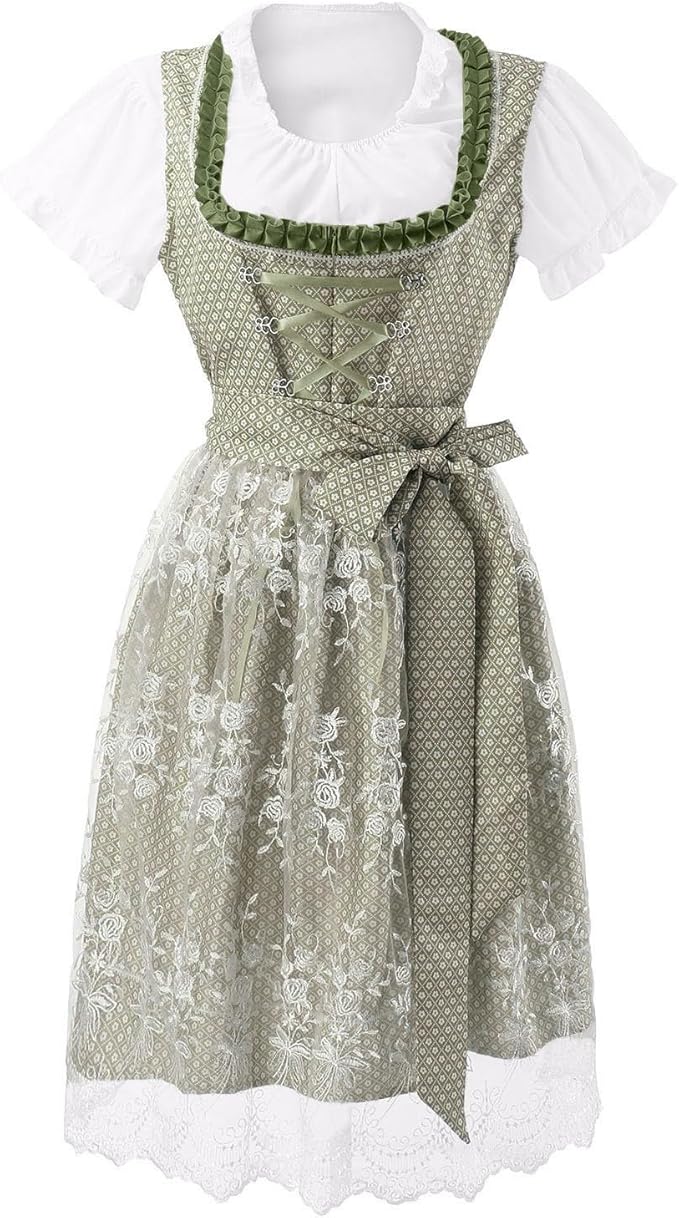Britta | Women's Dirndl Oktoberfest Midi Dress - Sage - Image 1
