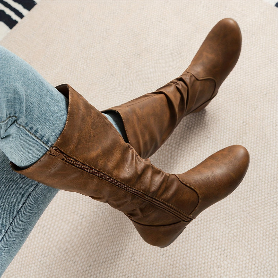 Edana | Women's Knee-High Boots Brown Slouch - Brown - Image 1