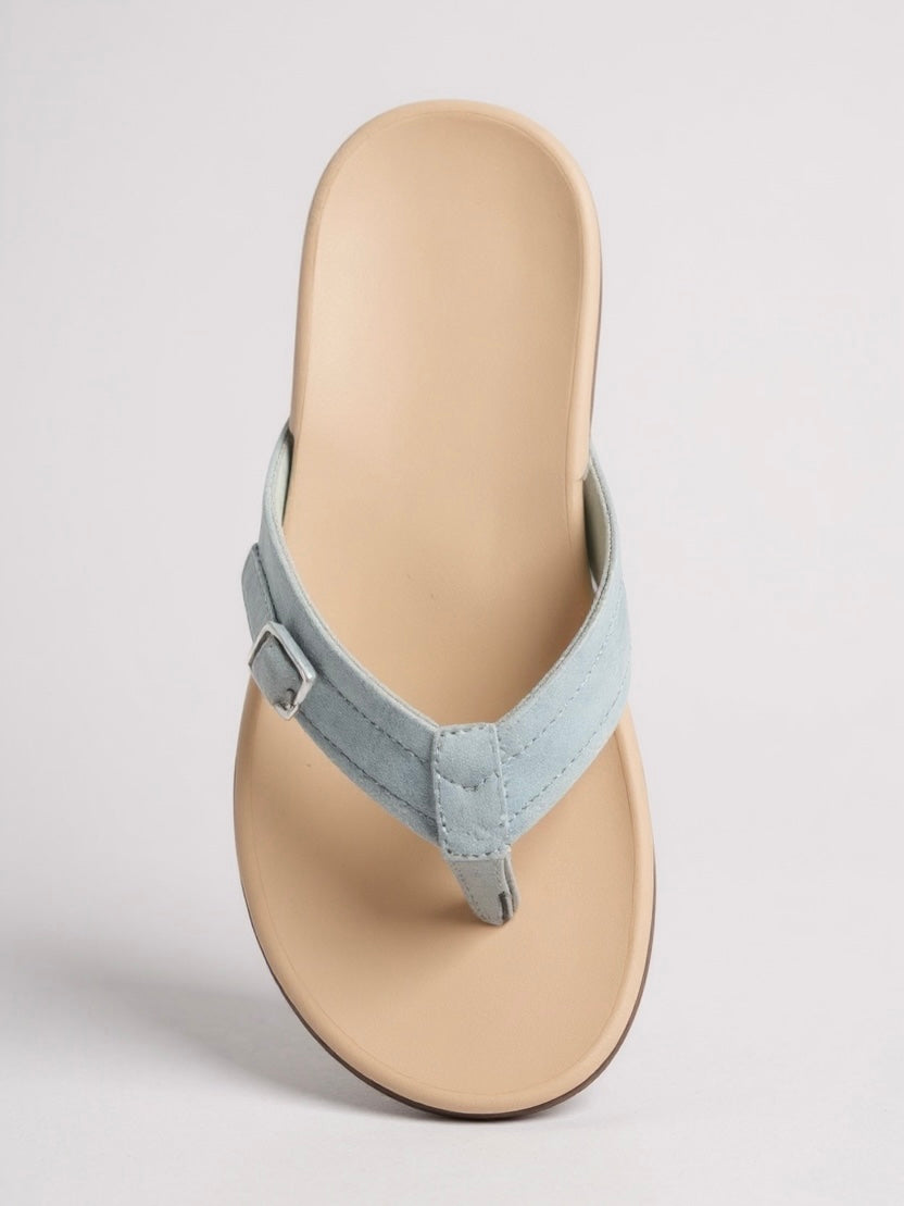 Fiona | Women's Cushioned Thong Sandals - Light Blue - Image 1