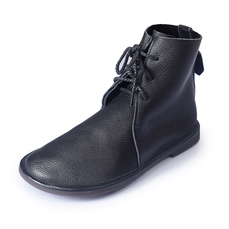 Francesca | Women's Black Lace Up Ankle Boots - Black - Image 1