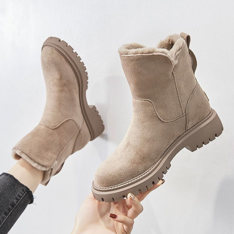Halvorne | Women's Waterproof Winter Ankle Boots - Beige - Image 1