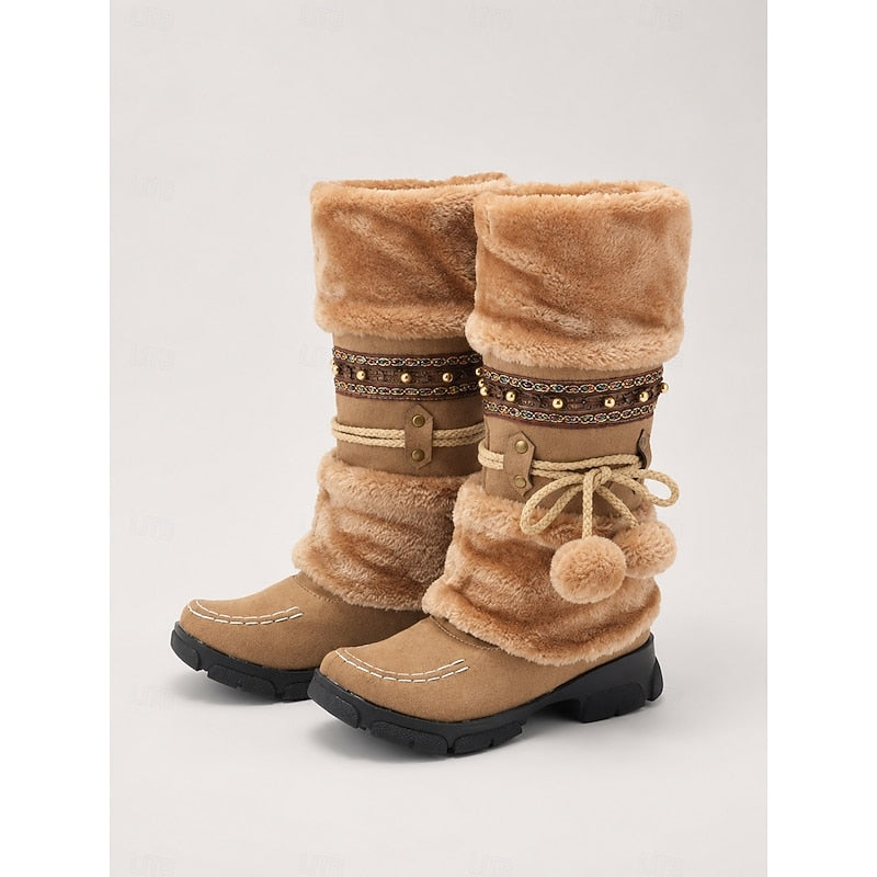 Halvorne | Women's Waterproof Winter Boots Mid-Calf - Camel - Image 1