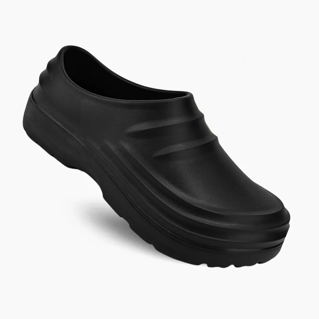 Harriet | Women's Slip On Platform Clogs - Black - Image 1