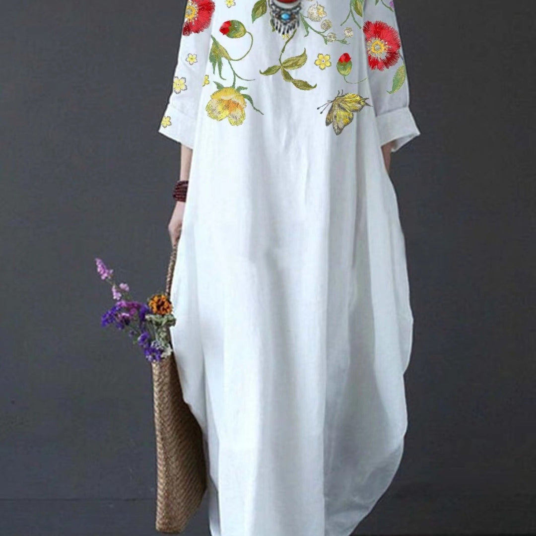 Imara | Women's Floral Short Sleeve Maxi Dress - Floral - Image 1