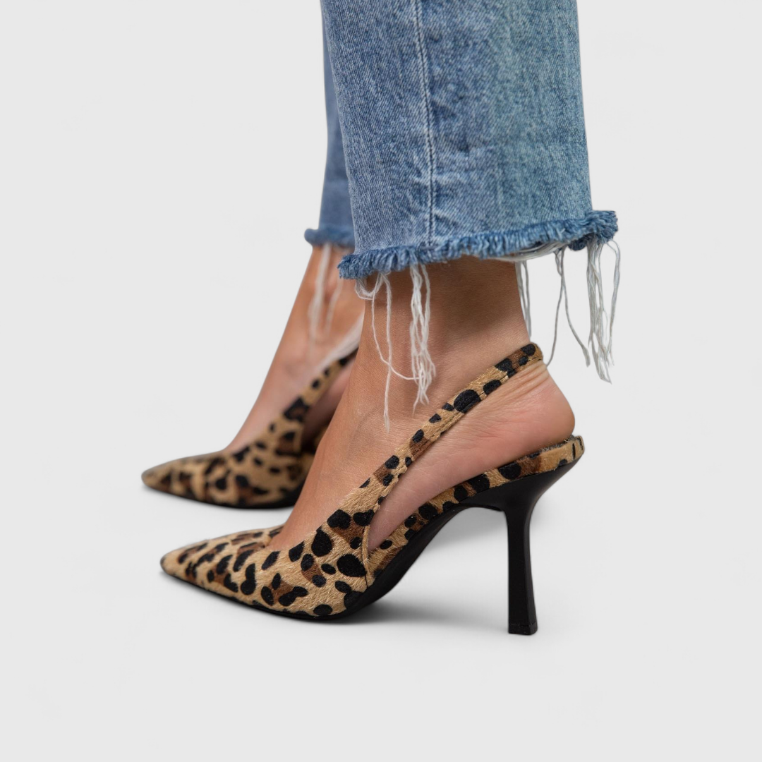 Iolanda | Women's Leopard Print Pointed Toe Heels - Brown - Image 1