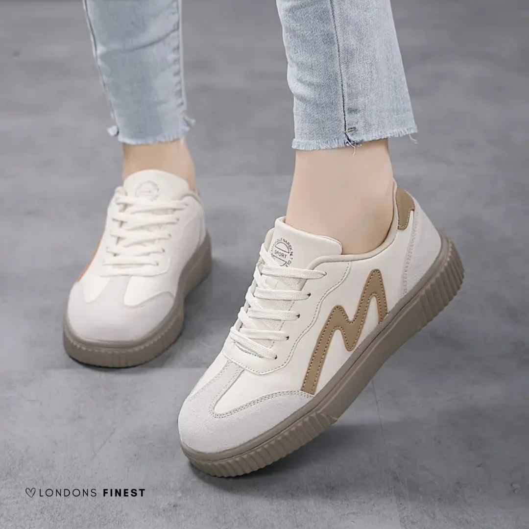 Isabeau | Women's Comfortable Walking Trainers - White - Image 1