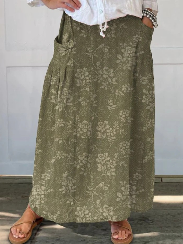 Isolinda | Women's Floral Maxi Skirt - Floral - Image 1