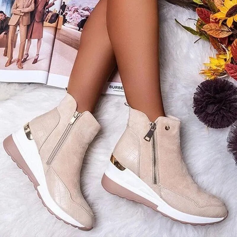 Juliette | Women's Orthopedic Ankle Boots - Beige - Image 1