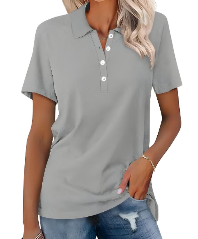 Juniper | Women's Classic Short Sleeve Polo Shirt - Grey - Image 1