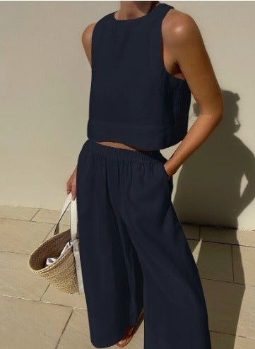 Lyralei | Damen ärmelloses Crop-Top mit weitem Bein - Weiß - Bild 4