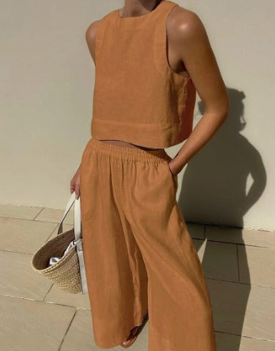 Lyralei | Damen ärmelloses Crop-Top mit weitem Bein - Weiß - Bild 5