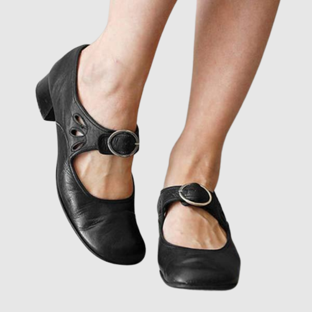Lyralynn | Women's Black Mary Jane Block Heel Shoes - Black - Image 1