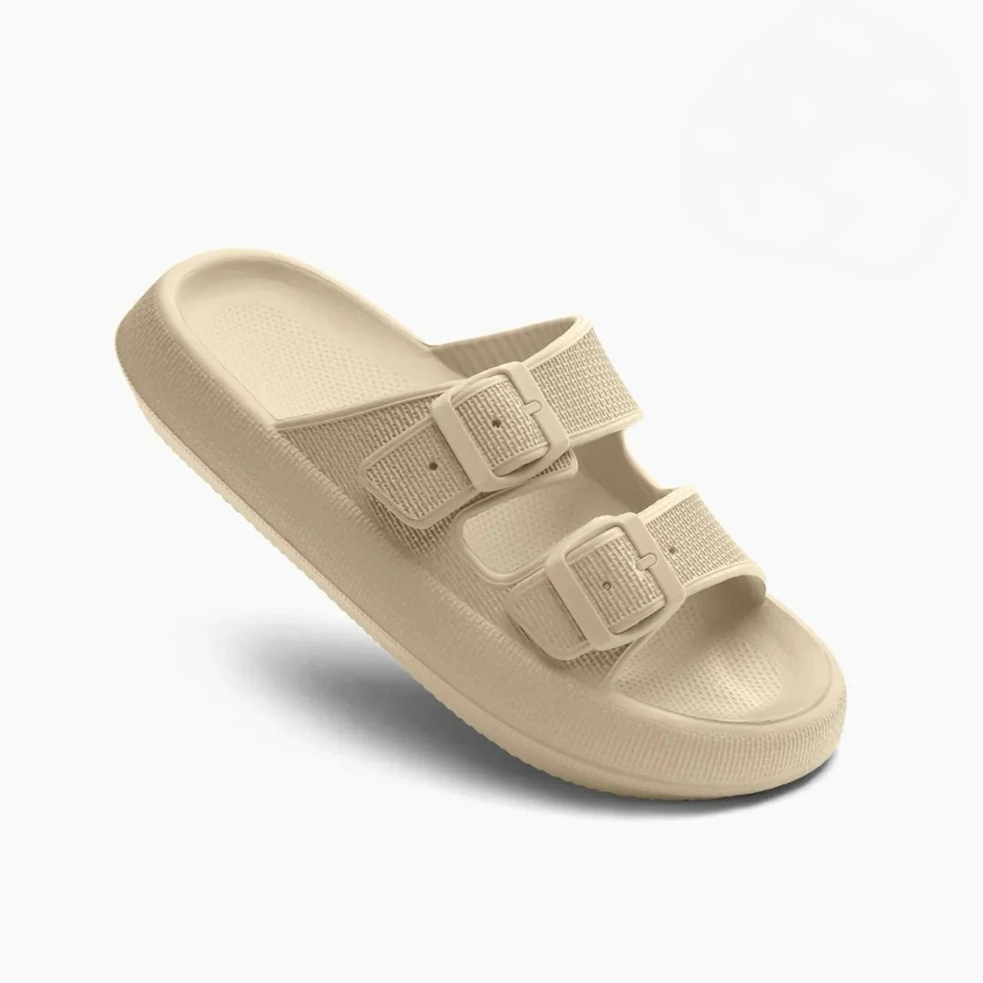 Lyrisella | Women's Double Strap Adjustable Sandals - Beige - Image 1