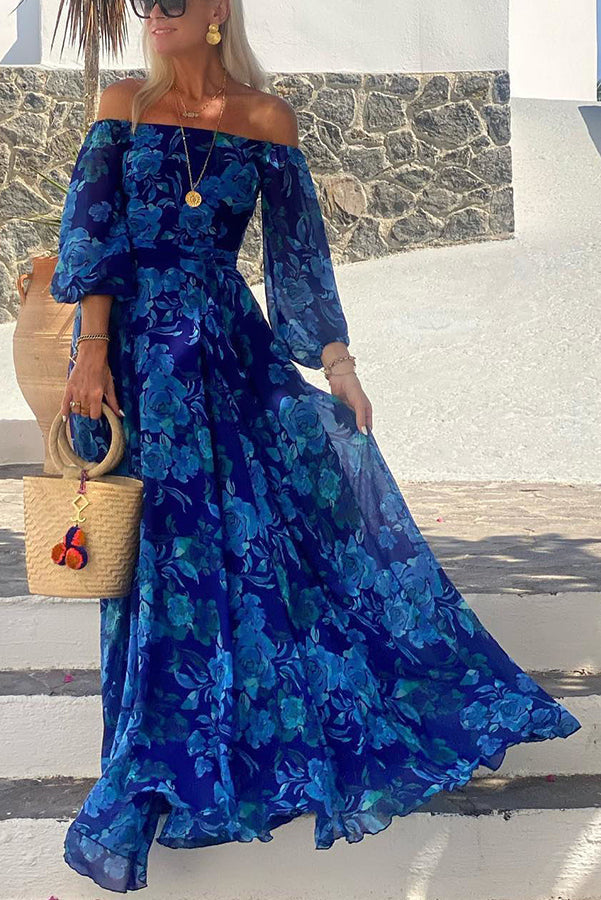 Melody | Women's Off Shoulder Floral Maxi Dress - Floral - Image 1