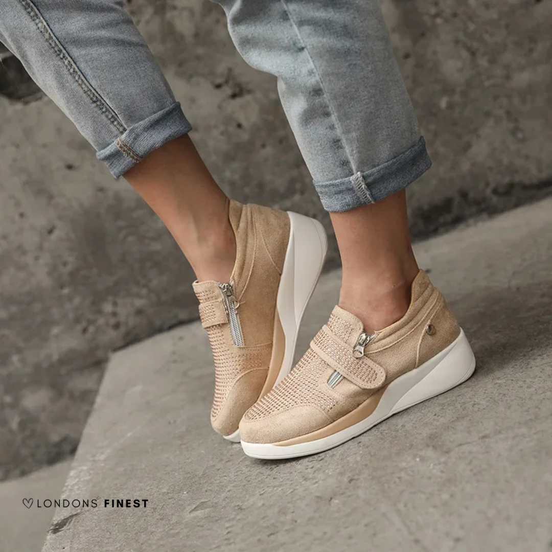 Nerida | Women's Orthopedic Comfort Sneakers - Beige - Image 1