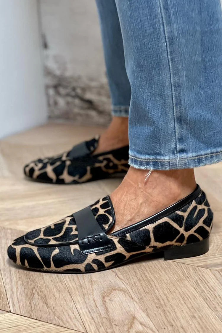 Nerissa | Women's Animal Print Loafers - Brown - Image 1