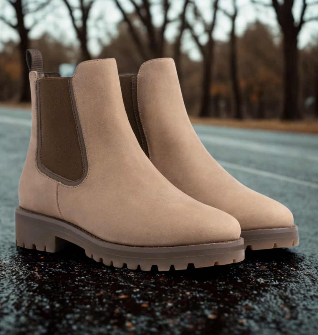 Niamh | Damen Chelsea Stiefeletten mit klobiger Sohle - Schwarz - Bild 2