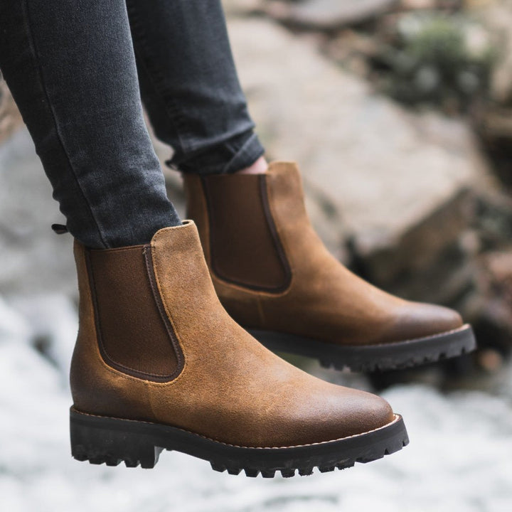 Niamh | Damen Chelsea Stiefeletten mit klobiger Sohle – Schwarz – Bild 3