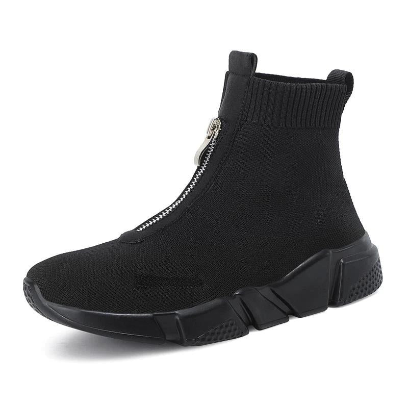 Ophelia | Women's Knit Sock Ankle Boot - Black - Image 1