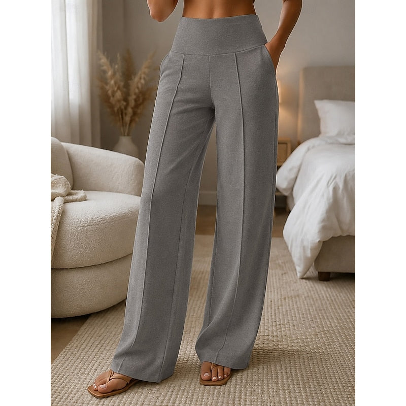 Orinthia | Women's High-Waist Wide-Leg Joggers - Grey - Image 1