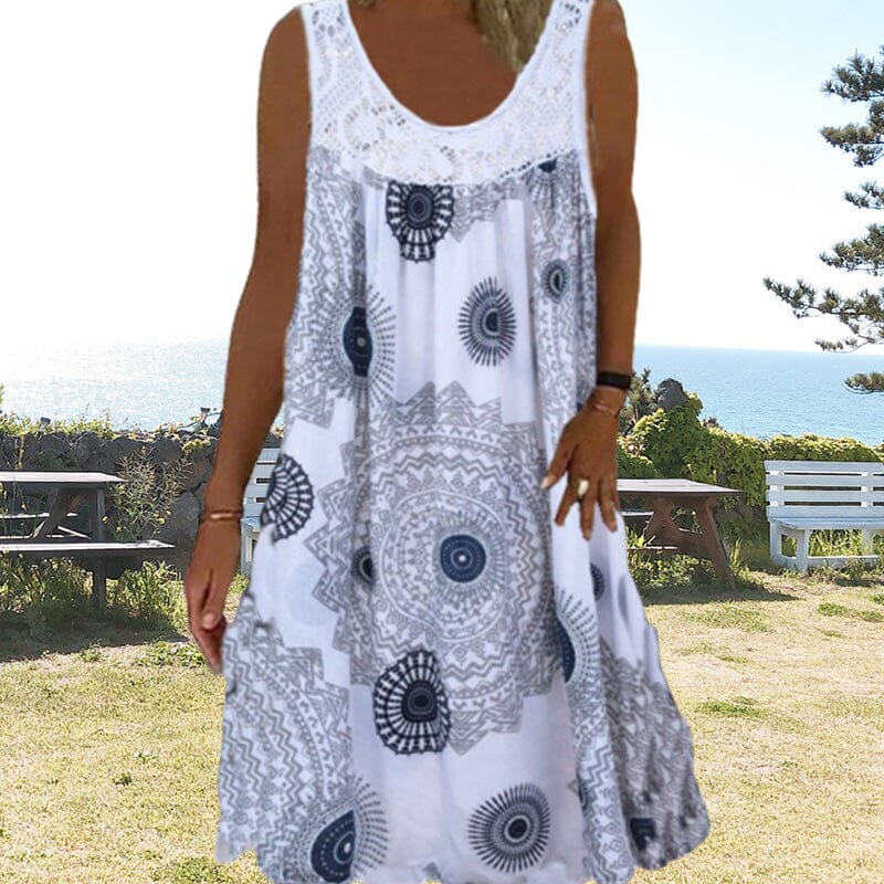 Penthesilea | Women's Sleeveless Maxi Summer Dress - White - Image 1