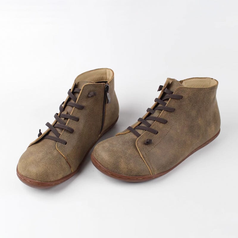 Persephone | Women's Lace Up Ankle Boots - Brown - Image 1