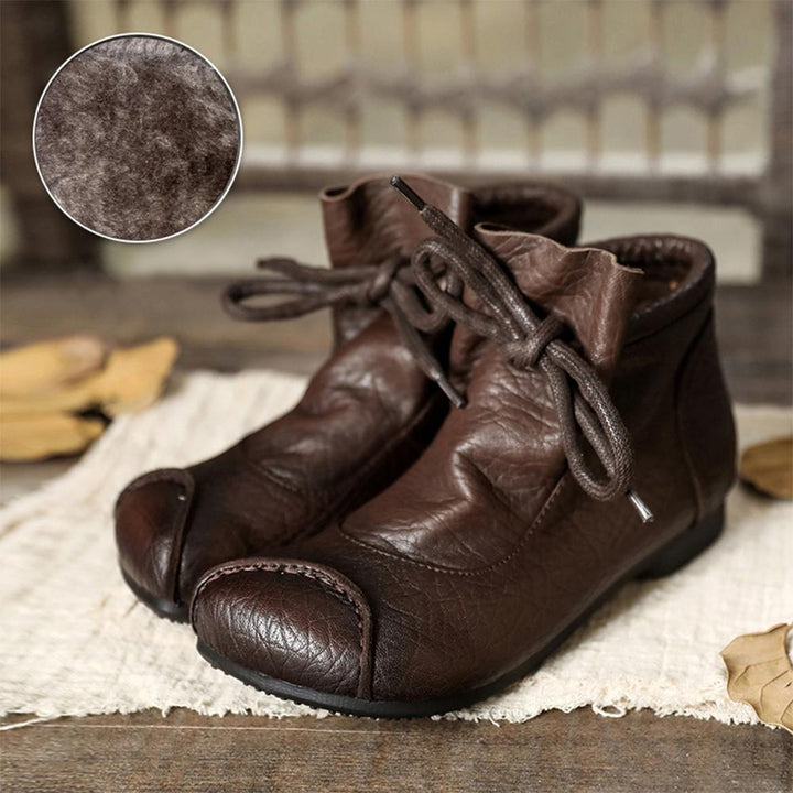Priscilla | Damen Bequeme Braune Knöchelhohe Stiefel - Braun - Bild 1