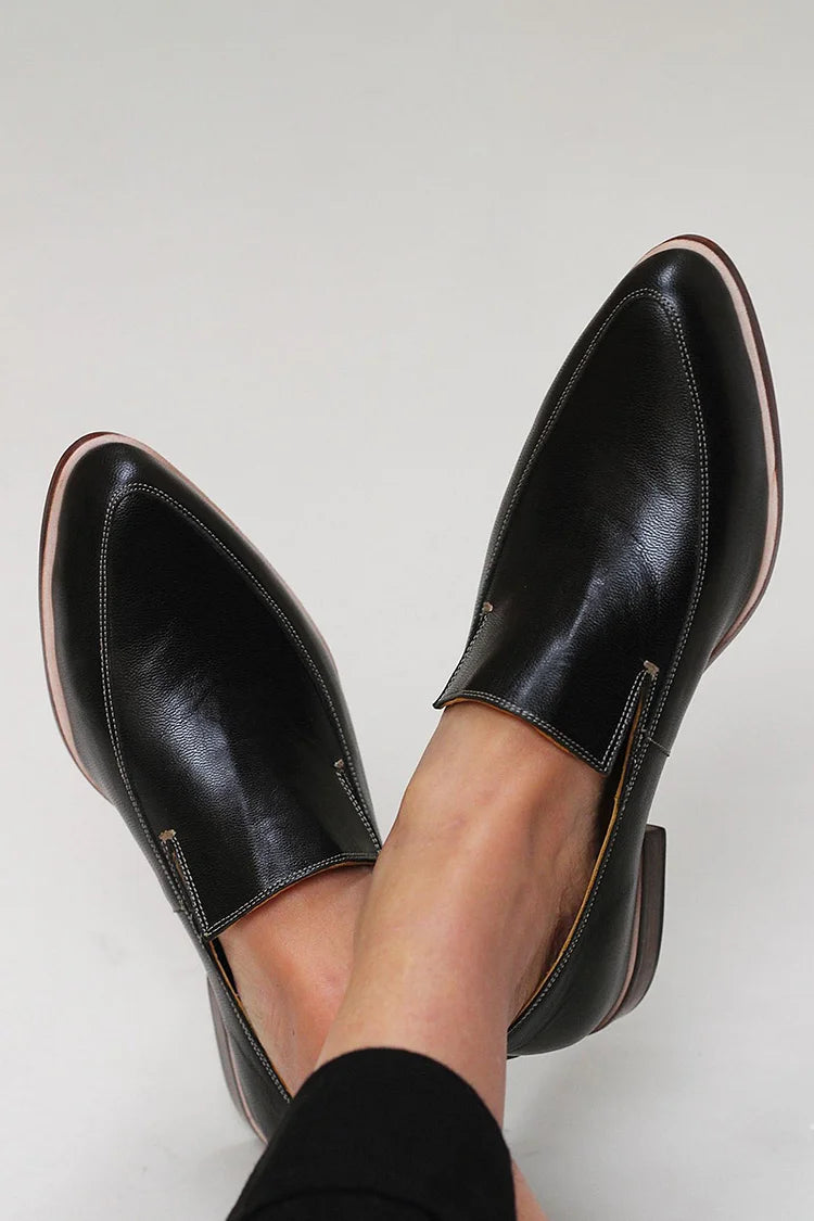 Rhiannon | Women's Black Slip On Loafers - Black - Image 1