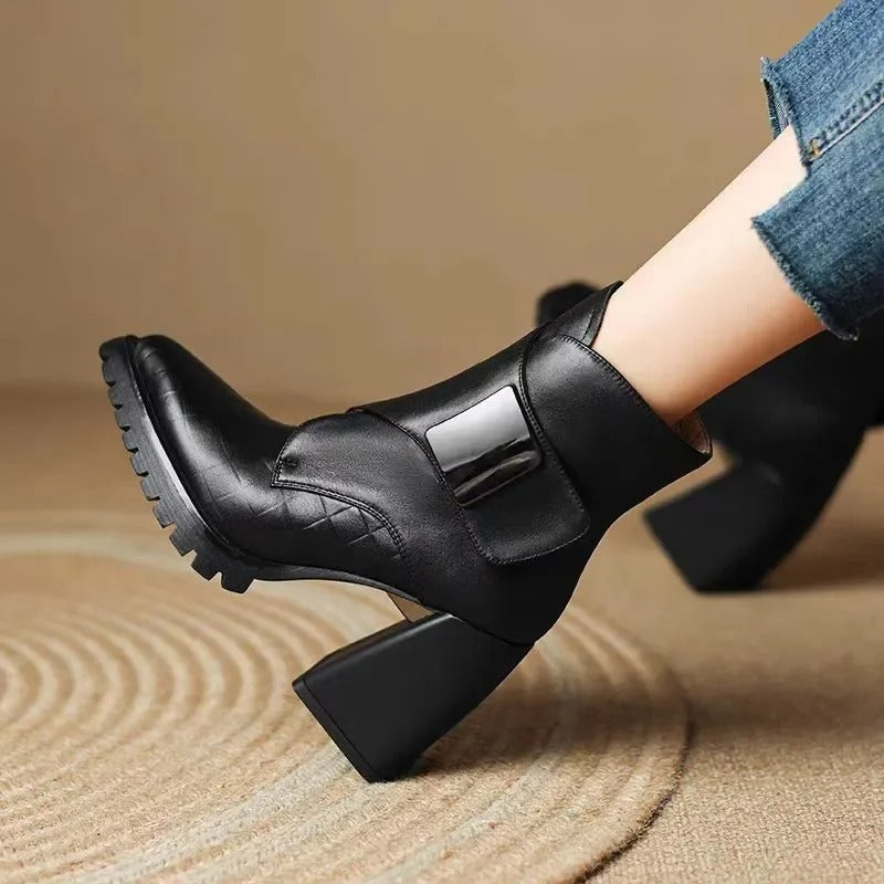Rosabella | Women's Black Heeled Ankle Boots - Black - Image 1