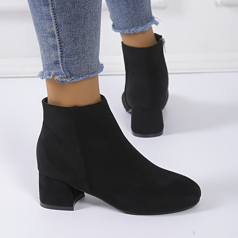 Rosamund | Women's Chelsea Ankle Boot with Block Heel - Black - Image 1