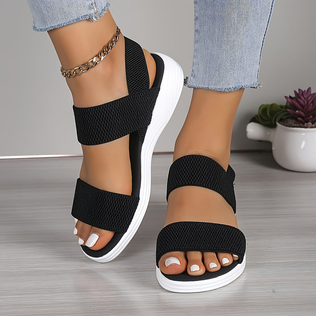 Rowena | Women's Platform Ankle Strap Sandals - Black - Image 1
