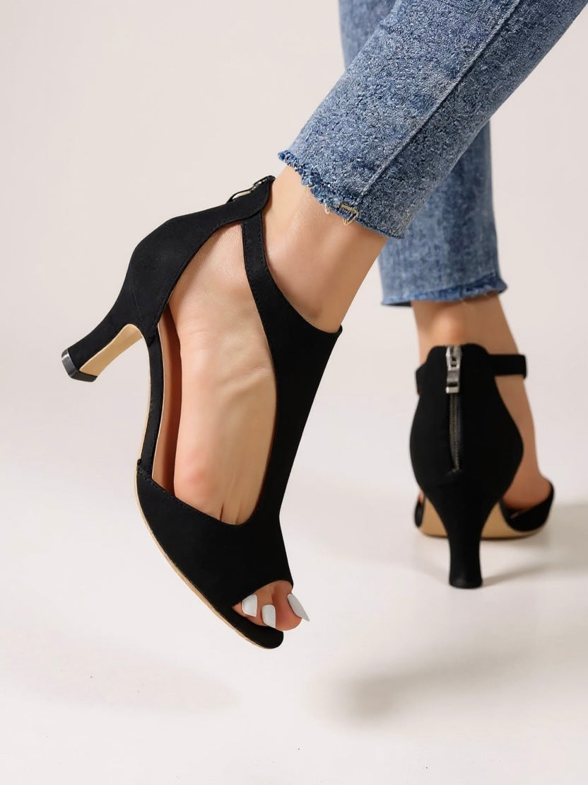 Rufina | Women's Black Block Heel Sandals - Black - Image 1