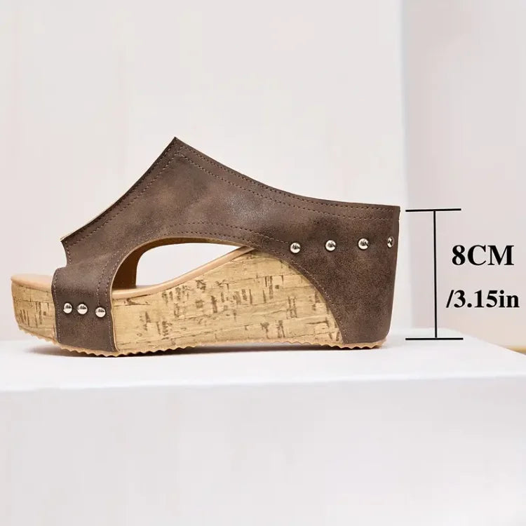 Sabrina | Damen Plateau-Keilabsatz-Sandalen – Schwarz – Bild 6