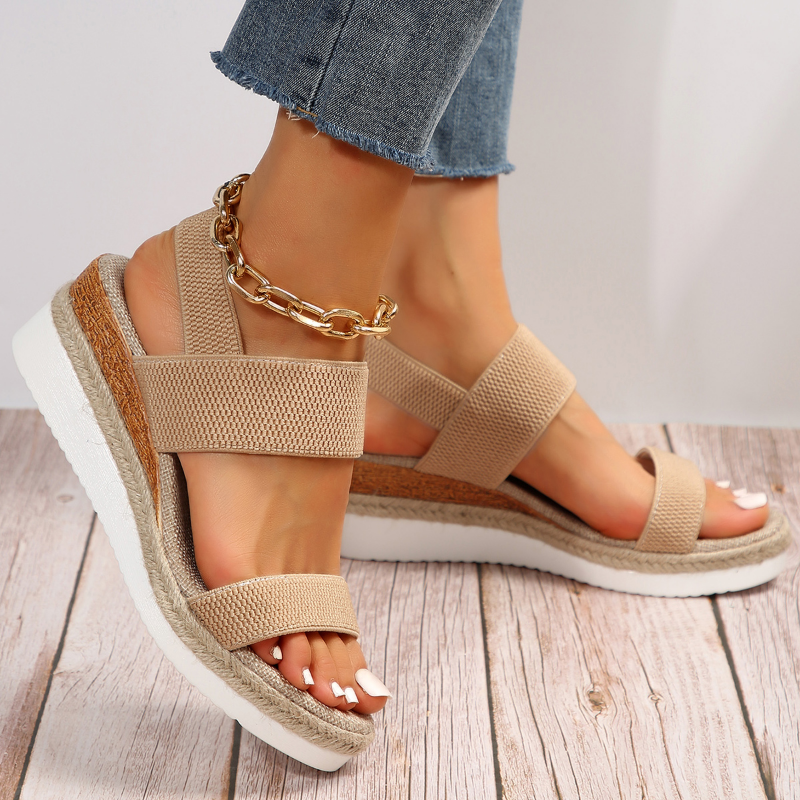 Seraphita | Women's Platform Espadrille Sandals - Beige - Image 1
